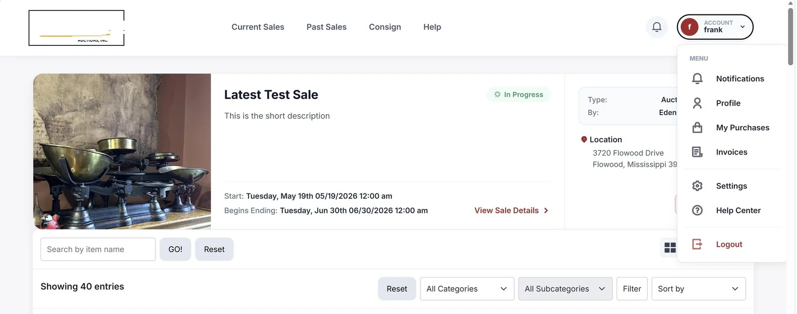 BidBuyZoom account features screenshot